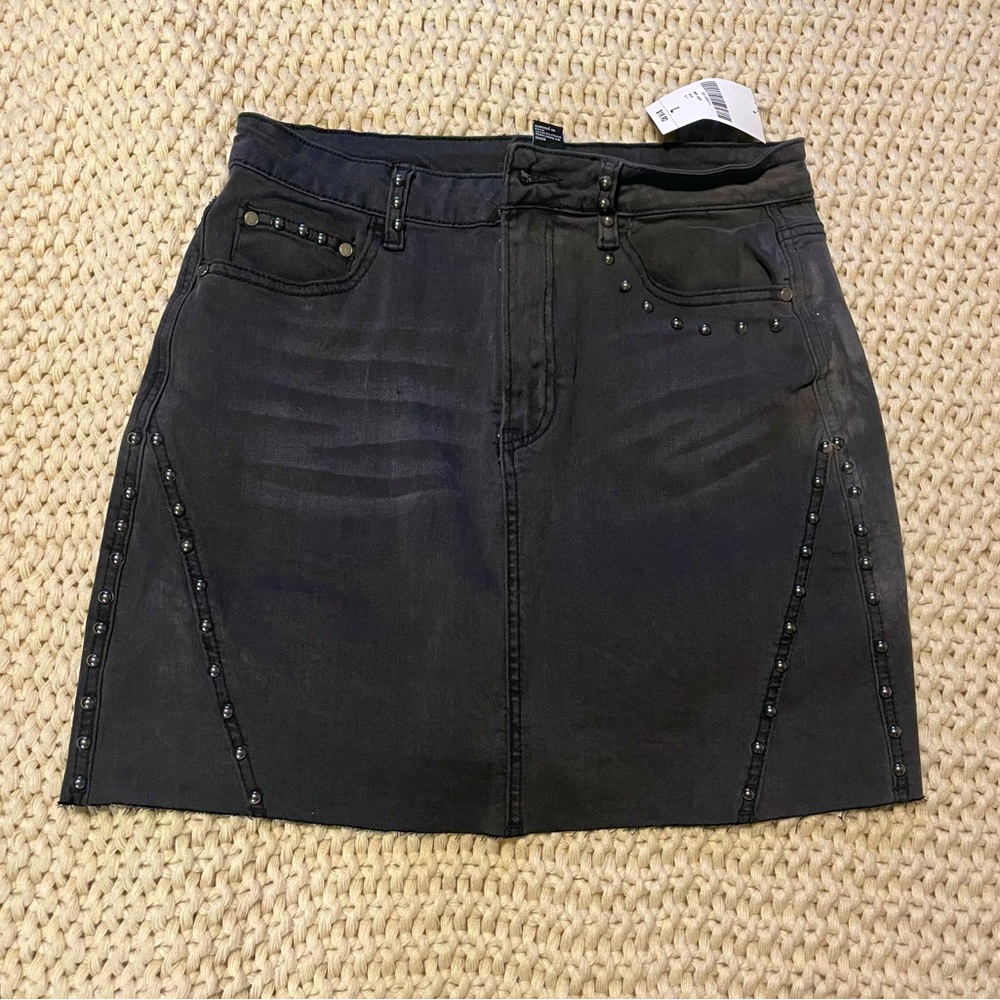 Black Denim Mini Skirt NWT